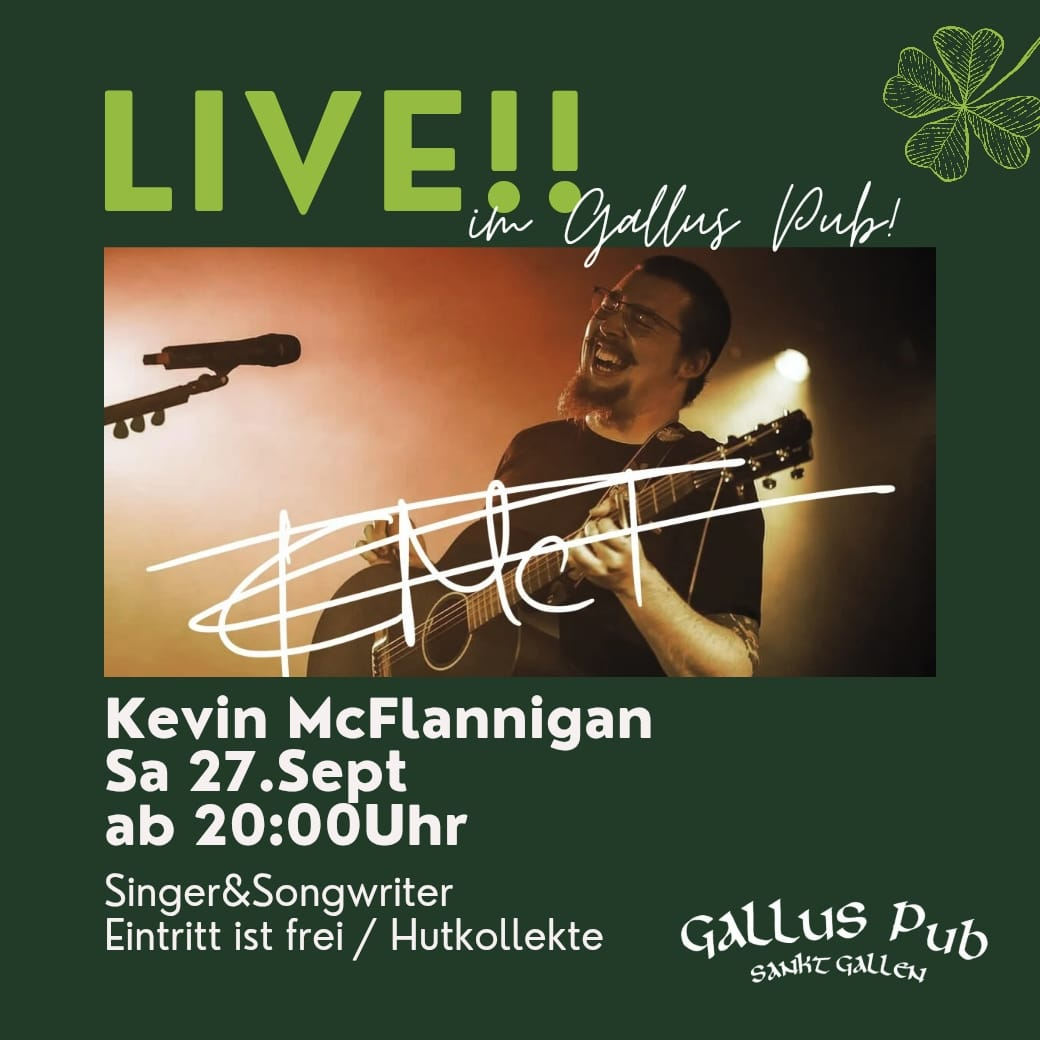 Kevin McFlannigan <br> Live Music im Gallus Pub!